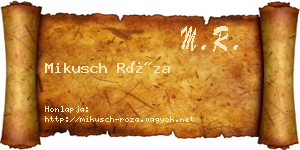Mikusch Róza névjegykártya
